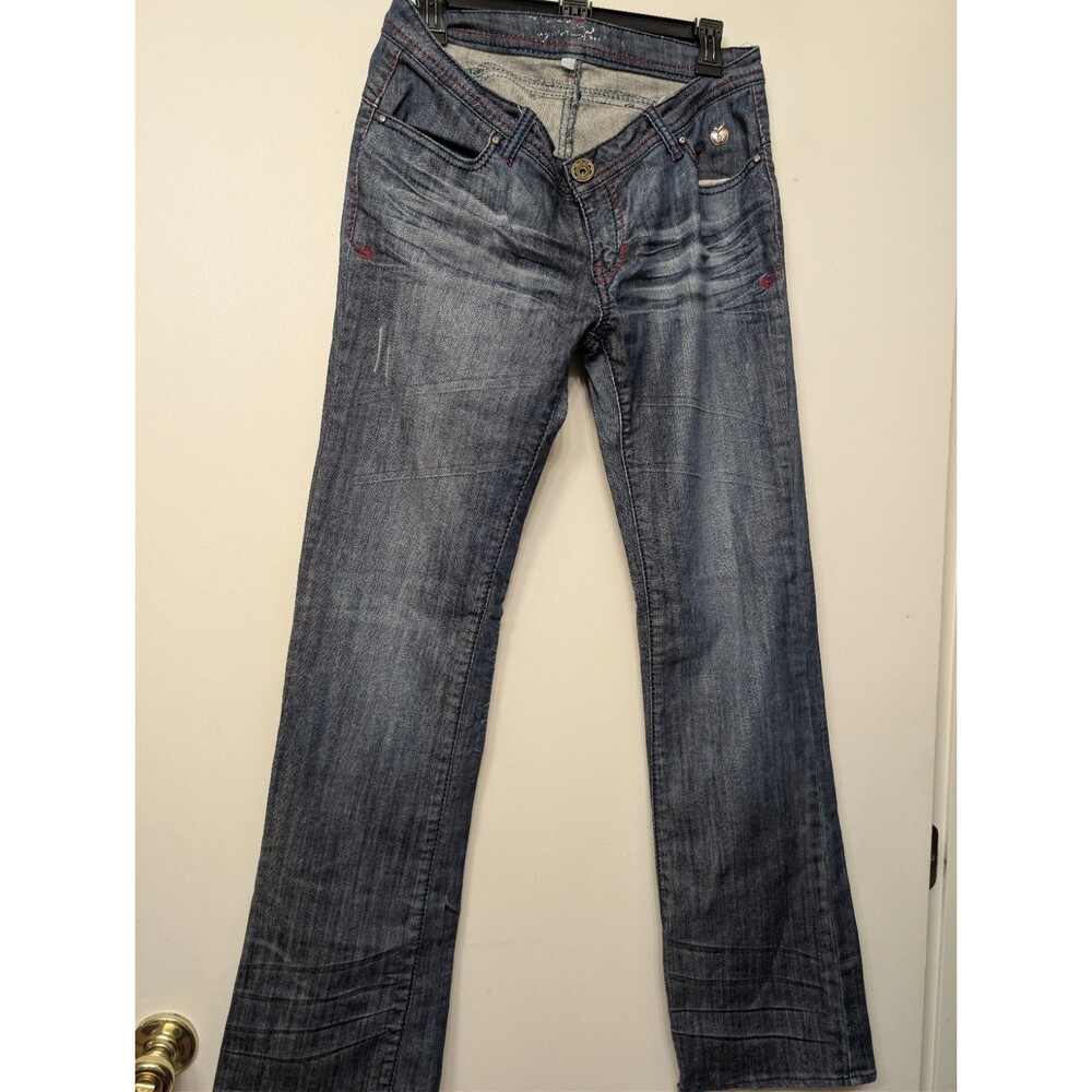 Vintage Y2K Apple Bottoms Jeans Womens 9/10 Low Rise Bootcut Embroidered Pockets - Picture 3 of 16